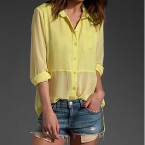 FREE PEOPLE sheer button down blouse
